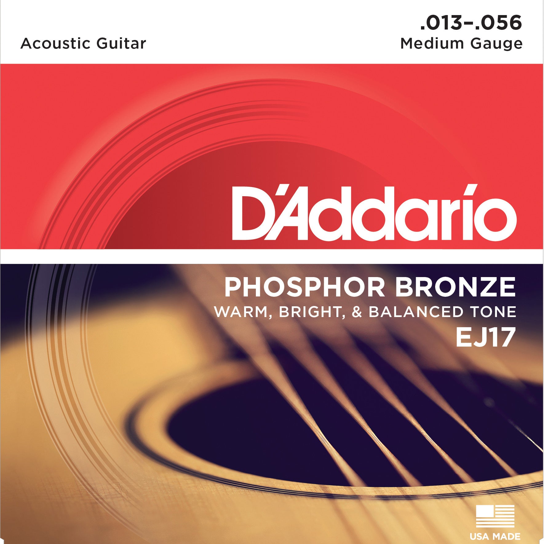 D'Addario EJ17 Phosphor Bronze Acoustic Guitar Strings 13-56 Medium - Regent Sounds