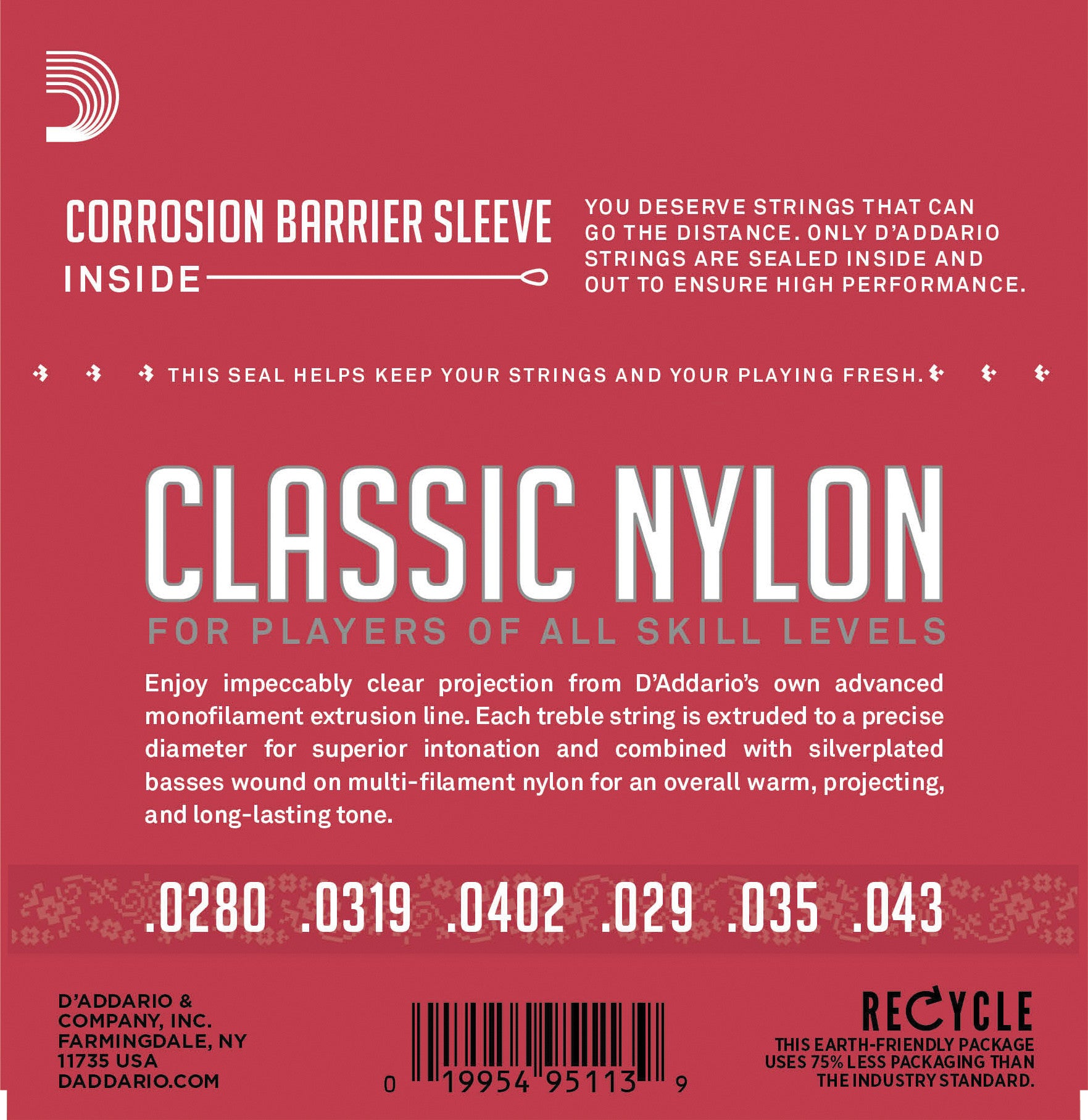 D'Addario EJ27N Classic Nylon Normal Tension - Regent Sounds