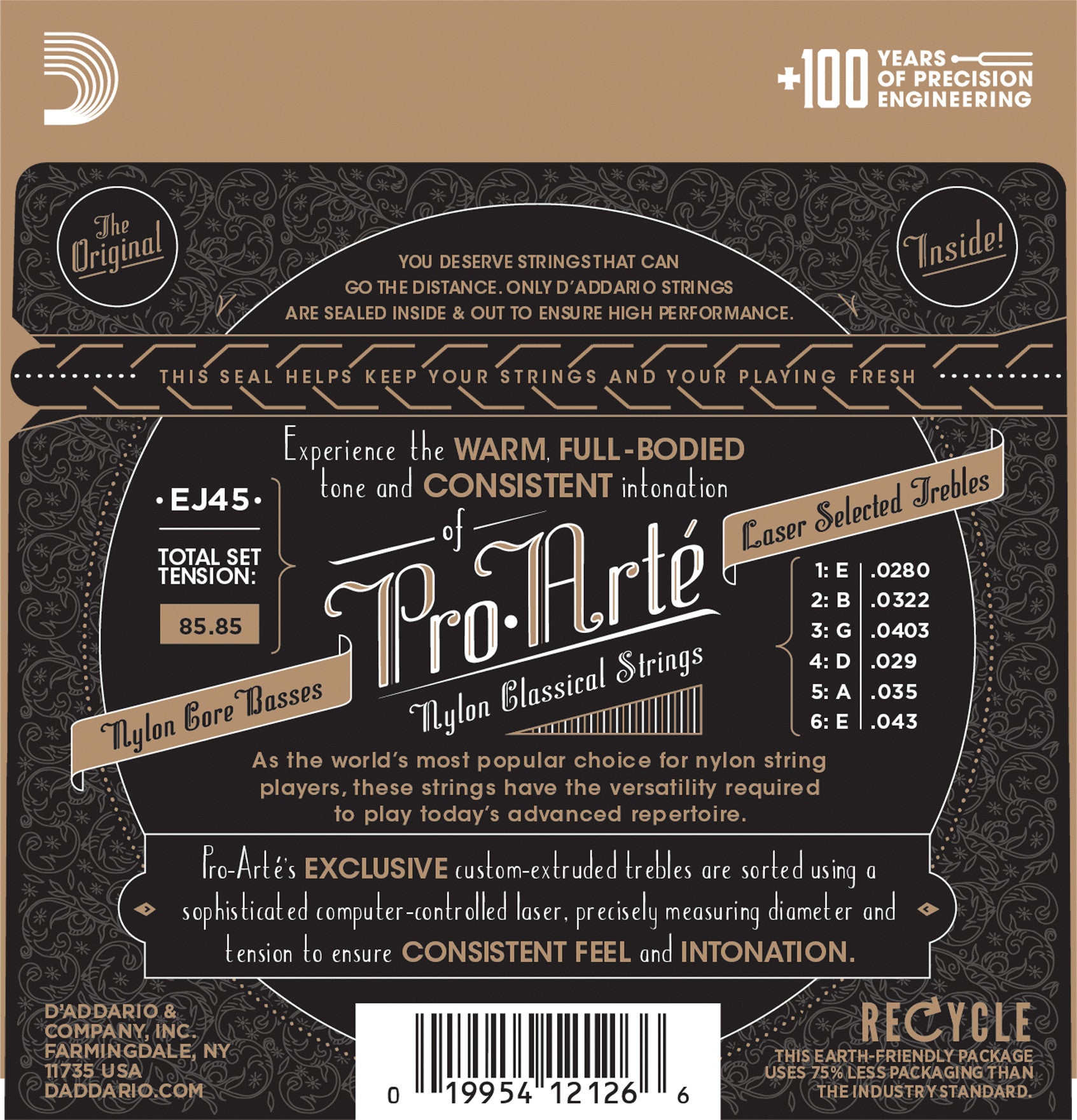 D'Addario EJ45 Pro Arte Classical Guitar Normal Tension - Regent Sounds